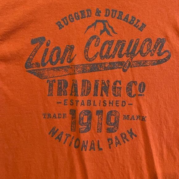 ZION NATIONAL PARK T-SHIRT ORANGE SIZE MEDIUM - Picture 4 of 5